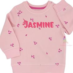 Toddler personalized sweatshirt Stay comfy and in style with this personalized embroidered sweatshirt, perfect for play dates and beyond. Pink Crew Neck Sweater For Fall, Pink Crew Neck Fall Sweater, Pink Cotton Sweats For Spring, Pink Hoodie Sweater With Ribbed Cuffs, Pink Fleece Hoodie Sweatshirt, Pink Cotton Hoodie Sweatshirt, Cute Long Sleeve Pink Sweatshirt, Cute Pink Long Sleeve Sweatshirt, Pink Fleece Hoodie Top