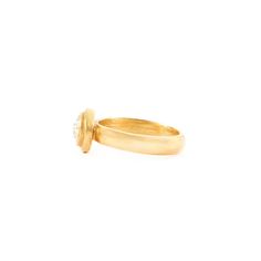 The Albertine Ring from Laurine's Voyage Collection is a work of art. It's handmade in New York City from the finest materials. The ring is crafted from a tin alloy and electroplated with 24kt gold. The center stone is a genuine clear-cut crystal and this ring can be made in size 6, 7, or 8. Please specify sizing in order notes. The ring is made to order in our York City Design Studio. Please allow 7-14 business days for production before the ship date. Gold Topaz Ring With Prong Setting, Gold Topaz Ring With Prong Setting In Open Design, Heirloom Gold Topaz Ring With Rose Cut Diamonds, Gold Brass Moonstone Wedding Ring, Gold Brass Crystal Ring For Anniversary, Gold Crystal Brass Ring For Anniversary, Gold Brass Moonstone Ring For Wedding, Gold Crystal Ring With Single Diamond - Fine Jewelry, Gold Open Ring With White Topaz