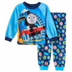 THOMAS THE TANK ENGINE **2 PIECE LONG SLEEVE PAJAMA SET** **SIZE 3T** This listing is for one brand new Thomas the Tank Engine 2 piece pajama set.   This is so cute in a beautiful 'Thomas Blue' with pictures of Thomas on the top and train symbols all over the bottoms!  This is great for all seasons as they are 100% polyester, so soft and flame resistant.  Brand New with Tags....an awesome gift to keep your little engineer warm and cozy all year round!! CHECK OUT MY OTHER AUCTIONS AND EBAY STORE Clubbing Shoes, Pajamas Robe, Toddler Top, Plus Size Sleepwear, Matching Pjs, Altering Clothes, Thomas The Tank, Thomas The Tank Engine, Engine 2