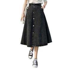 Introducing the 2023 Spring-Summer Collection's knee-length A-line jeans skirt ââ‚?the perfect combination of classic. 90's style and modern fashion!Why You'll Love It: 90s Vibes: Step into the past with this timeless silhouette and mid wash. sure to give you all the nostalgia. A-Line Design: Feel beautiful and confident with this elegant. flattering shape. High Rise: Show off your curves in flair with this tall-waisted skirt. Button Closure: Get the perfect fit with this mix of functionality an High Rise Skirt For Spring, High Waist Denim Skirt For Fall, Mid-rise Cotton Denim Skirt With Button Closure, Spring Relaxed Denim Skirt, Trendy Mid-rise Denim Skirt For Spring, Spring High Waist Denim Skirt For Day Out, Chic High Rise Denim Skirt For Spring, Chic Mid-rise Skirt For Spring, Trendy High Rise Skirt For Fall