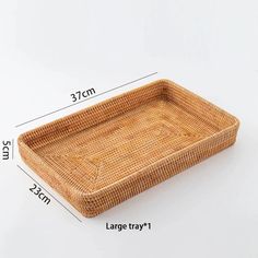 the measurements for a rattan tray are shown