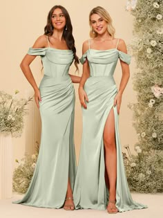 Bridesmaid Dresses Fashion, Prom Inspo Dress, Braidsmade Dress, One Shoulder Dress Bridesmaid, Off Shoulder Dress Outfit, Dress Inspo Formal, Bridesmaid Dress Design, Off The Shoulder Satin Dress, Off Shoulder Satin Dress