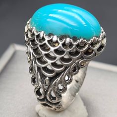 Dark Blue Natural Nishapuri Feroza Turquoise Ring Stone Is 100% Natural Beautiful Handmade New Elegant Design, Designed by one of our Team Member We can Resize the ring as per buyer Choice We do ship through FedEx in Three working days Please Feel Free to contact me any time Thanks Handmade Spiritual Light Blue Jewelry, Oval Nickel-free Blue Turquoise Ring, Bohemian Blue Oval Ring, Blue Cabochon Opal Ring, Spiritual Blue Jewelry With Stone Setting, Unique Blue Opal Ring, Bohemian Sapphire Rings For Gifts, Unique Blue Jewelry With Stone Setting, Handmade Turquoise Opal Bohemian Ring