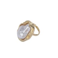 PRICES MAY VARY. 100% Brand New And High Quality! 18KT Gold Carved Baroque Pearl Ring 20X16mm cultured baroque pearl ring in 18kt yellow gold over sterling silver. Polished finish. 1 in. wide. Size 6. Finish touch： With its cool and edgy design, this cultured baroque pearl ring adds a feminine accent to any style. Pair it with your casual or formal attire. The red carpet is ready： This ring is meant to be shown off. Pair with your little black dress or elegant evening wear to pull your look toge Elegant Evening Wear, Wedding Casual, Edgy Design, Big Pearl, Boho Ring, Formal Attire, White Ring, Boho Rings, Baroque Pearls