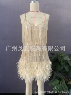 Stylish fringed sequin feather panels dress dress Stitching Dresses, Short Party Dress, Tassels Fashion, Sequin Cocktail Dress, Dresses Royal, Panel Dress, Sequin Mini, Evening Party Dress, Sequin Mini Dress