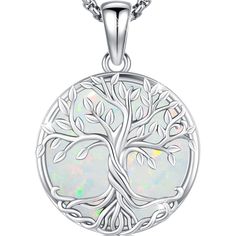 PRICES MAY VARY. Tree of Life Necklace：This tree of life necklace symbol of positive energy, growth and strength, rebirth, a bright future, longevity, good health, and a fresh start on life.It also incorporates celtic elements, representing faith, hope, friendship, and endless love. give tree of life pendant as a gift to your loved ones or express your good wishes and bring good luck to them. Exquisite Pattern Design：The tree of life pendant is designed by a professional jewelry designer, featur Symbolic Sterling Silver Tree Of Life Jewelry, Symbolic Tree Of Life Sterling Silver Jewelry, Sterling Silver Tree Of Life Round Pendant, Sterling Silver Tree Of Life Round Pendant Jewelry, White Tree Of Life Jewelry Gift, Spiritual Sterling Silver Jewelry With Tree Of Life, Silver Tree Of Life Necklace For Healing, Healing Tree Of Life Round Jewelry, Moonstone Crystal Necklace