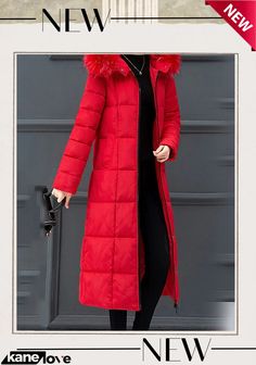 Women's Puffer Jacket Winter Jacket Winter Coat Hoodie Jacket Street Daily Valentine's Day Fall Winter Long Coat Regular Fit Warm Casual Jacket Long Sleeve Plain Full Zip Black Red Blue Winter Long Coat, Long Winter Coats, Puffer Jacket Women, Hoodie Coat, Jacket Long, Zipper Hoodie, Casual Jacket, Outerwear Women, Long Coat