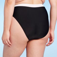 Give a modern update to your swim wardrobe with this High-Waist Cheeky Wide Band Bikini Bottom from Shade & Shore™. This cheeky bikini bottom in a solid color features a flattering high-waist, high-leg silhouette with a wide banded hem at the waist for a chic, contrasting look. The stretchy fabric provides easy movement, and the opaque construction offers full coverage for confident wear. Pair with a coordinating bikini top for endless styling options. Shade & Shore™: Found exclusively at Target High Waist Micro-elastic Sports Swimwear, Micro-elastic White Brief Swimwear, Sporty High Waist Tankini, Sporty High Waist Tankini For Beach Season, Sporty High Waist Tankini For Pool, Sporty Fitted Tankini With High Waist, Sporty Fitted High Waist Tankini, White Fitted Swimwear With Wide Waistband, Sporty High Waist Swimwear For Beach Season