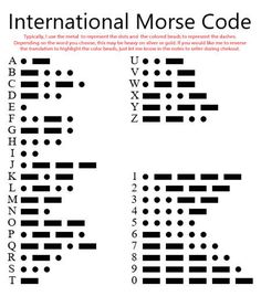 the international morse code is shown in black and white