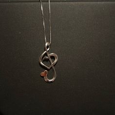 Never Worn, Silver Music Note Necklace With A Rose Gold Heart. Music Note Necklace, Music Aesthetics, Music Necklace, Frog Necklace, Long Tassel Necklace, Stone Beaded Necklace, Rose Gold Heart, Costume Jewelry Necklaces, Music Sheets