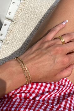 Summer ins: boxer shorts and gold jewelry! We've got your jewels covered🍓✨ Casual Chain Bracelet Jewelry, Trendy Adjustable Link Bracelets, Everyday Double Chain Bracelet, Minimalist Braided Bracelet For Everyday Use, Casual Everyday Braided Jubilee Bracelet, Casual Everyday Jubilee Braided Bracelet, Trendy Gold Chain Cuban Link Bracelet For Everyday, Casual Braided Bracelet, Trendy Gold Cuban Link Bracelet For Everyday