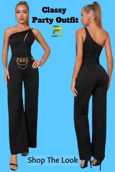 You're looking for a classy party outfit for women? You've found it! This black wide leg jumpsuit is perfect for any occasion. We know you want to look your best on a date, so we've got you covered with this elegant black wide leg jumpsuit. It's perfect for a night out or a dinner date outfit. Wear it with heels and a clutch for a classy going out outfit. Pair this chic jumpsuit with heels and a clutch to complete your look. #outfit #style Elegant Strapless Stretch Jumpsuit For Night Out, Elegant Stretch Strapless Jumpsuit For Party, Elegant Black Jumpsuits And Rompers For Night Out, Elegant Black Jumpsuit For Night Out, Elegant High-waist Bodysuit For Going Out, Chic Stretch Jumpsuits And Rompers For Night Out, Elegant Black Strapless Jumpsuit For Parties, Elegant Black Jumpsuits And Rompers For Club, Elegant Black Jumpsuit For Club