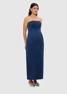 PRODUCT DESCRIPTION Premium textured maxi dressStrapless necklineInvisible side zip closureFitted waistFully lined SIZE & FIT 6 8 10 12 14 16 18 Bust 80 85 90 95 101 107 113 Waist 65 70 75 80 86 92 98 Hip 94 99 104 109 115 121 127 Back length 116 117 118 119 120 120 120 Hem Circumference 87 92 97 102 108 114 120 Amanda is 5’9" (177 cm) and wears a size 8Bust: 31” (82cm) / Waist: 24" (61cm) / Hips: 35” (89cm) Pala is 5’10” (178 cm) and wears a size 12Bust: 39” (99cm) / Waist: 31” (78cm) / Hips: 4 Evening Dress With Lined Bodice And Straight Neckline, Formal Midi Dress With Straight Neckline And Lined Bodice, Evening Midi Dress With Straight Neckline And Lined Bodice, Strapless Dress With Pleated Bodice And Straight Neckline, Strapless Dress With Straight Neckline For Prom, Strapless Midi Dress With Lined Bodice For Evening, Strapless Midi Dress With Fitted Bodice For Evening, Formal Strapless Dress With Pleated Bodice And Straight Neckline, Bandeau Bridesmaid Dress Fitted