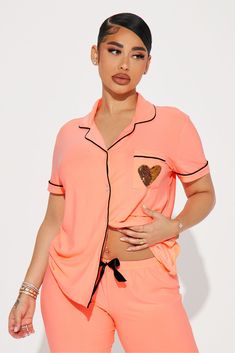 Available In Pink. PJ Pant Set Collared Button Down Short Sleeve "Oh Honey, I Am That Mom" Verbiage Matching Pant Drawstring Waistband Full Stretch Final Sale 95% Polyester 5% Spandex Imported | I Am That Mom PJ Pant Set in Pink size Medium by Fashion Nova Trendy Button-up Loungewear Bottoms, Pj Sets Women, Black Gladiator Heels, Pj Pant, Random Outfits, Oh Honey, Gal Gadot Wonder Woman, Wardrobe Goals, Cute Pajama Sets