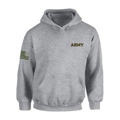 Show up in style even when you're off-duty in this Army Hoodie with Usa Flag on Sleeve! Size: 2XL.  Color: Green.  Gender: unisex.  Age Group: adult. Military Hoodie, Army Gifts, Military Army, Usa Flag, Firefighter, Mens Sweatshirts, Hoodie Fashion, Sweater Hoodie, Hoodies Womens