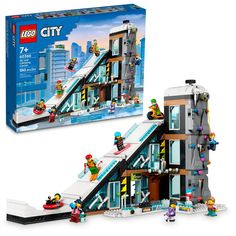 the lego city ski resort set is in its box and it's ready to be opened