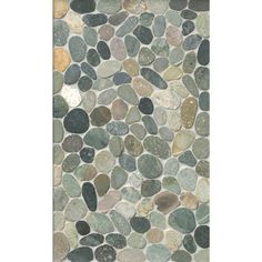 Polished Medium Sliced Earth Pebbles Mosaic Wall and Floor Tile - 12 x 12 in. - The Tile Shop Pebble Shower Floor River Rocks, Rock Shower Floor, River Rock Tile, Stone Shower Floor, Pebble Shower, Pebble Shower Floor, Rock Shower, Pebble Mosaic Tile, Rock Tile