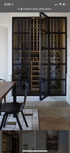 an image of a wine cellar with glass doors