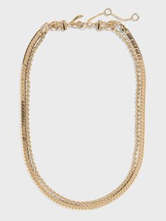 Dress it up or dress it down, our jewelry collection is filled with pieces that add instant polish.  Brass with gold finish.  Lobster clasp.  Length: 17-18. 5" (43. 2-47cm) with 2" extender. Classic Gold Necklace With Gold Clasp, Gold Multi-strand Jewelry As A Gift, Chic Gold Double Strand Chain Necklace, Gold Multi-strand Jewelry Gift, Gold Multi-strand Jewelry For Gift, Classic Gold Metal Chain Necklace, Classic Gold-tone Jewelry With Gold Clasp, Everyday Double Strand Metal Jewelry, Everyday Metal Double Strand Jewelry