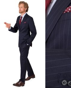 NAVY CHALKSTRIPE SUIT 3 Piece Suits, Shades Of Grey, 3 Piece, Stripes