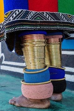 colorful baskets stacked on top of each other