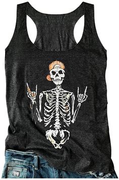 PRICES MAY VARY. ✦ Tank Tops Material:80%Cotton+20%Polyester,Soft Comfortable ,High Quality Boutique, Constructed of a light weight,soft poly cotton fabric that gently drapes around your figure. ✦ Tank Tops Features:Halloween Skull Graphic Tank Tops,Trendy Vintage Halloween Skull Print Tanks Vest,Summer Casual Basic Sleeveless Tee Shirts,Hawaii Beach Loose Racerback Vest Cami,Summer Holiday Relaxed Crew Neck Tank Tops Clothing ✦ Tank Tops Occasion: Suggest to Tuck it Into Leggings or Jeans Get a Tank Tops Summer, Graphic Tank Tops, Sleeveless Tee, Summer Tank Tops, Vintage Graphic, Workout Tank Tops, Trendy Tops, Racerback Tank Top, Summer Tops