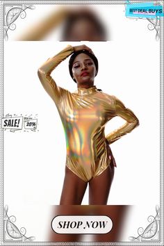 Europe and America Nightclub Performance Multi-color Long Sleeve Zipper Jumpsuit Leather Sexy Wear Disco Style Stretch Bodysuit For Club, Stretch Disco Bodysuit For Club Wear, High-stretch Rave Bodysuit For Parties, High Stretch Bodysuit For Club, Stretch Long Sleeve Bodysuit For Party Season, High Stretch Club Leotard, Metallic Stretch Bodysuit For Club, High Stretch Leotard For Club, Rave Party Stretch Bodysuit