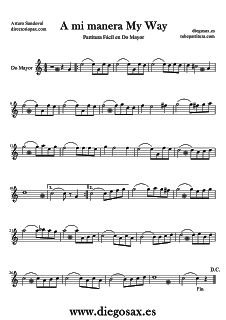 sheet music with the words,'mi marera my way '