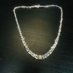 The diamonds are J-K color i1 color and clarity averages. All are eye clean and very brilliant diamonds!  Natural not treated  Approximately 1.3CT Center Diamond and  the outer diamonds are .15 carats each. Marked 14K Has been cleaned and polished a looks like new. Luxury Diamond Necklace With 17 Jewels, Luxury Emerald Cut Diamond Necklace For Formal Occasions, Luxury Emerald Cut Diamond Necklace For Formal Events, Brilliant Cut Diamond Tennis Necklace, Luxury Diamond-cut Diamond Necklace, Luxury Moissanite Diamond White Necklace, Timeless Diamond White Tennis Necklace, Luxury Necklace With Diamond Accents And Lab Grown Diamonds, Luxury Lab Grown Diamond Necklace With Accents