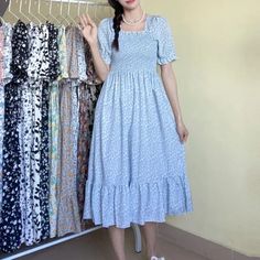 Summer Elastic Waist Chiffon Dress Women Casual Dresses Vestidos Casual Fitted A-line Chiffon Dress, Casual White Chiffon Dress With Short Sleeves, Non-stretch Chiffon Maxi Dress With Short Sleeves, Non-stretch Chiffon Dress With Short Sleeves, Chiffon Short Sleeve Sundress, Chiffon Sundress With Short Sleeves, Chiffon Maxi Dress With Short Sleeves, Non-stretch, Casual Short Sleeve Chiffon Dress For Spring, Casual Blue Midi-length Chiffon Dress