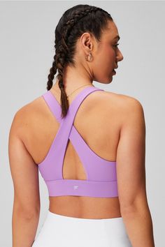 Oasis Twist Sports Bra Fabletics purple female Activewear >> Womens >> Sports Bras >> Medium Impact regular Yoga and Studio All-Way Stretch/Moisture-Wicking/Removable Bra Cups Our most flattering, medium-impact bra High Stretch Purple Sports Bra In Athleisure Style, Fitted Purple Sports Bra With Light Support, Purple High Stretch Sports Bra For Athleisure, High Stretch Purple Sports Bra For Athleisure, Medium Support Purple Sports Bra For Pilates, Sporty Purple Sports Bra For Pilates, Purple Stretch Sports Bra In Athleisure Style, Purple Sports Bra With Medium Support For Pilates, Purple Sporty Sports Bra For Pilates