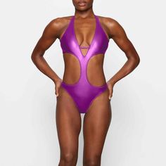 Nwt Size Medium Dragonfruit Same Day Shipping Smoke And Pet Free Home Y2k Kim Kardashian, Resort Swimwear, Purple Y2k, Purple Metallic, Swimsuits Bikinis, Side Cuts, One Piece Swimsuits, Body Positive, Dragon Fruit