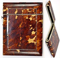 Antique Faux Tortoise Shell Card Case, Etui, Superb Coloration!  Tortoiseshell Man Stuff, Antiques And Collectibles, Antique Collection, Rear View Mirror, Victorian Era, Vintage Sewing, Home Style