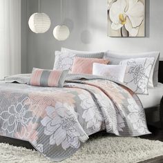 the comforter is neatly made and ready to be used in the bedroom or living room