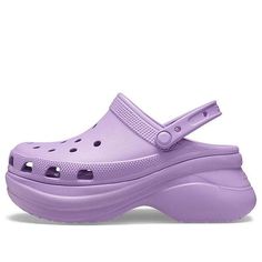 (WMNS) Crocs Classic clog Retro Crocs Outdoor Thick Sole Sports Purple Sandals 206302-5PR (Women's) Outdoor Synthetic Platform Clogs, Summer Clogs With Rubber Sole For Outdoor Activities, Summer Clogs With Round Toe For Outdoor Activities, Summer Clogs For Outdoor Activities With Round Toe, Summer Clogs For Outdoor Activities, Round Toe, Casual Purple Clogs For Summer, Outdoor Slip-on Platform Clogs, Summer Clogs With Cushioned Footbed For Outdoor Activities, Summer Cushioned Clogs For Outdoor Activities