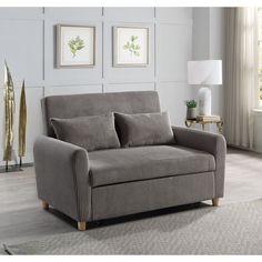 a living room scene with focus on the sofa