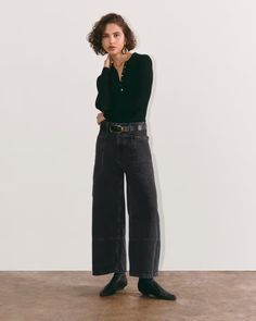 The Way-High® Gardener Cropped Jean Washed Black – Everlane Wide Leg Flare Jeans With Patch Pockets For Fall, Fall Utility High Rise Wide Leg Pants, High Rise Utility Wide Leg Pants For Fall, Fall Utility Wide Leg Pants With Relaxed Fit, Full-length Cargo Jeans For Spring Workwear, Spring Workwear Full-length Cargo Jeans, Full Length Cargo Jeans For Workwear In Spring, Relaxed Fit Wide Leg Cargo Jeans For Autumn, Fall Relaxed Fit Wide Leg Cargo Jeans