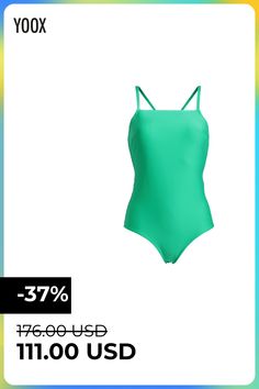 synthetic jersey, no appliqués, solid color, stretch , Color: Green , Size: 3 Fashion And Design, One Piece Swimsuit, Solid Color, One Piece, Green, Color, Design