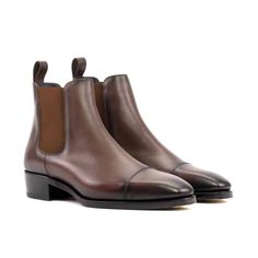 The Fulton St. Chelsea Boot No. 8195-3 Luxury Chelsea Boots With Almond Toe And Leather Sole, Elegant Chelsea Boots With Brogue Detailing, Luxury Chelsea Boots With Leather Sole For Galas, Luxury Chelsea Boots With Goodyear Welted Plain Toe, Luxury Chelsea Boots With Goodyear Welted Construction, Luxury Goodyear Welted Chelsea Boots With Plain Toe, Luxury Chelsea Boots For Galas With Goodyear Welt, Formal Wingtip Chelsea Boots In Calf Leather, Luxury Chelsea Boots For Galas