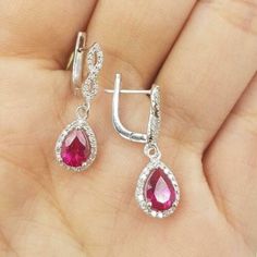 ad eBay - Find many great new & used options and get the best deals for 2.15 Ct Pear Cut Lab Created Ruby Drop Dangle Earrings In 14K White Gold Plated at the best online prices at eBay! Free shipping for many products! Teardrop Diamond Earrings With Elegant Design, Elegant Teardrop Diamond Earrings Fine Jewelry, White Gold Pear-shaped Teardrop Earrings In Fine Jewelry Style, White Gold Teardrop Earrings With Elegant Design, Elegant Pear Shaped Diamond Cut Earrings, Luxury Dangle Teardrop Earrings For Anniversary, Formal Pierced Teardrop Pendant Jewelry, Teardrop Earrings With Elegant Design, Formal Teardrop Pendant Jewelry