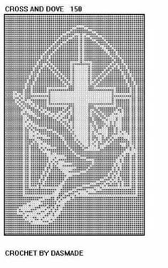 the cross and dove is depicted in this crochet pattern