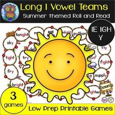 long i level teams summer themed roll and read game