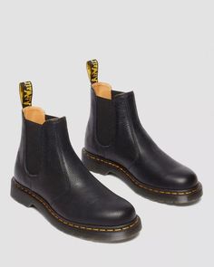 2976 Ambassador Leather Chelsea Boots in Black | Dr. Martens 2976 Chelsea Boots, Dark Bohemian, Dr Martens 2976, Chelsea Boots Heel, Black Dr Martens, Ny Trip, Patent Boots, Yellow Heels, Lace Accessories