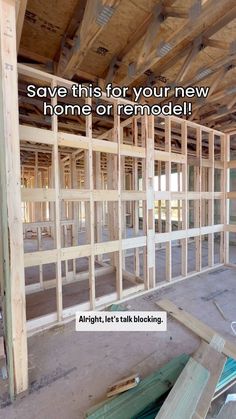 an unfinished house with the words save this for your new home or remodel