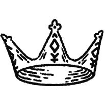 a black and white drawing of a crown