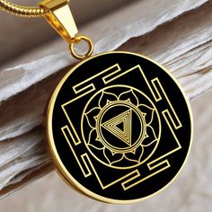 Do you love the Kali Yantra symbol? Purchase This Best-Seller and We Guarantee It Will Exceed Your Highest Expectations! ➜ Our patent-pending jewelry is made of high quality surgical steel with an 18k gold finish option. ➜ Our jewelry is personalized in the U.S.A by awesome working moms just like yours! We hire and train working mothers and pay a living wage. We are proud to support strong communities and keep jobs in America!   This Jewelry Item Is the Perfect Keepsake! Whether for Yourself or Symbolic Black Jewelry For Gifts, Symbolic Black Jewelry For Gift, Cadmium-free Black Jewelry For Gift, Cadmium-free Black Jewelry Gift, Gold Spiritual Jewelry Laser Engraved, Spiritual Gold Jewelry Laser Engraved, Symbolic Stainless Steel Jewelry With Polished Finish, Spiritual Gold Laser Engraved Jewelry, Spiritual Laser Engraved Gold Jewelry