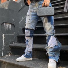 Custom Made Stacked Jeans Worn Once Custom Jeans, Colored Jeans, Mens Jeans, Custom Made, Man Shop, Black, Color