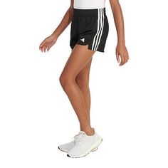 Easy adidas style for your go-getter. These girls' shorts feature iconic 3-Stripes for a look that's always on-trend. Airy mesh pairs perfectly with sunshine and non-stop play. One universal fact about kids: They are always growing and changing and their bodies are, too. That's why we now offer kids' extended sizing for our most popular apparel. Because kids deserve great-fitting, functional gear they can feel confident wearing. For years, our industry has used phrases like "plus size" and "husk Adidas Cotton Athletic Shorts, Summer Sportswear Shorts With Side Stripes, Adidas Logo Cotton Shorts For Summer, Adidas Cotton Athletic Shorts With Three Stripes, Sporty Three Stripes Athletic Shorts, Sporty Three-stripe Athletic Shorts, Sporty Athletic Shorts With Three Stripes, Sporty Shorts With Three Stripes, Athleisure Athletic Shorts With Three Stripes