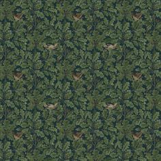 an image of a wallpaper with birds and leaves in the forest on dark green background