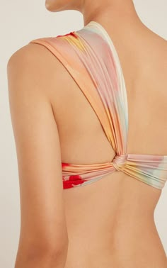 Lenny Loop Shoulder Bikini Top at Marina St Barth Island Swimwear, Swimwear Branding, Watercolor Brushstrokes, Backless Swimwear, Fashion Illustration Collage, Nyc Summer, Simple Gowns, One Shoulder Swimsuit, Fashion Statements